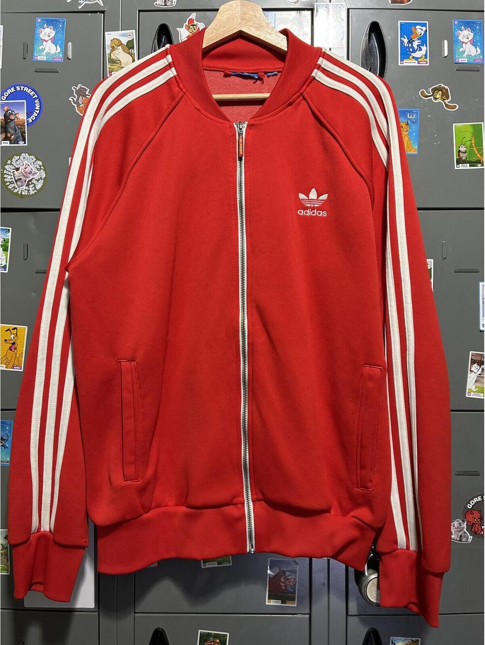 vintage adidas red track jacket three stripe 90s y2k 23x27